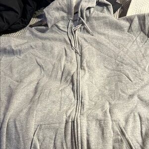Jerzees Gray Zip Up Sweater with Soft Fabric